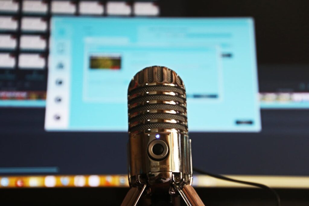 Close-up of a mic