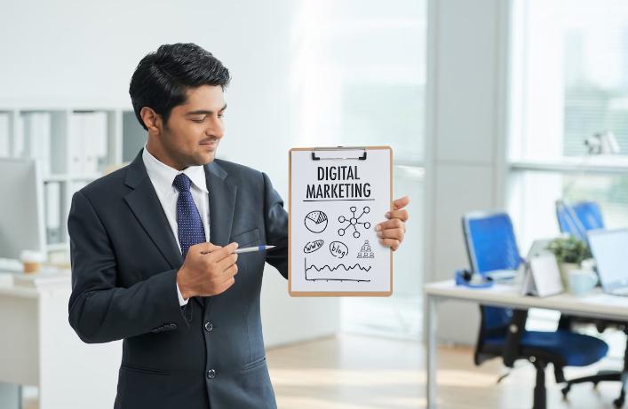 Businessman Holding a Clipboard