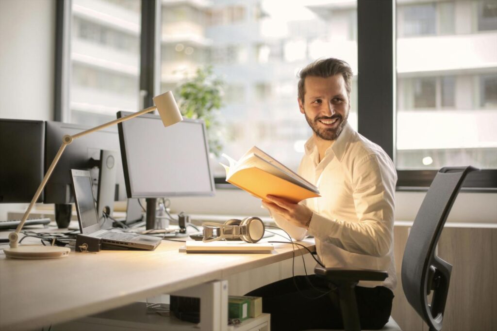 Business owner updating their Google Business Profile