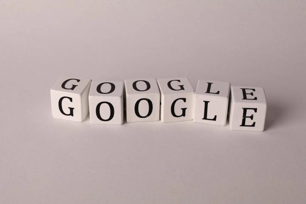 Google spelled out with letter blocks