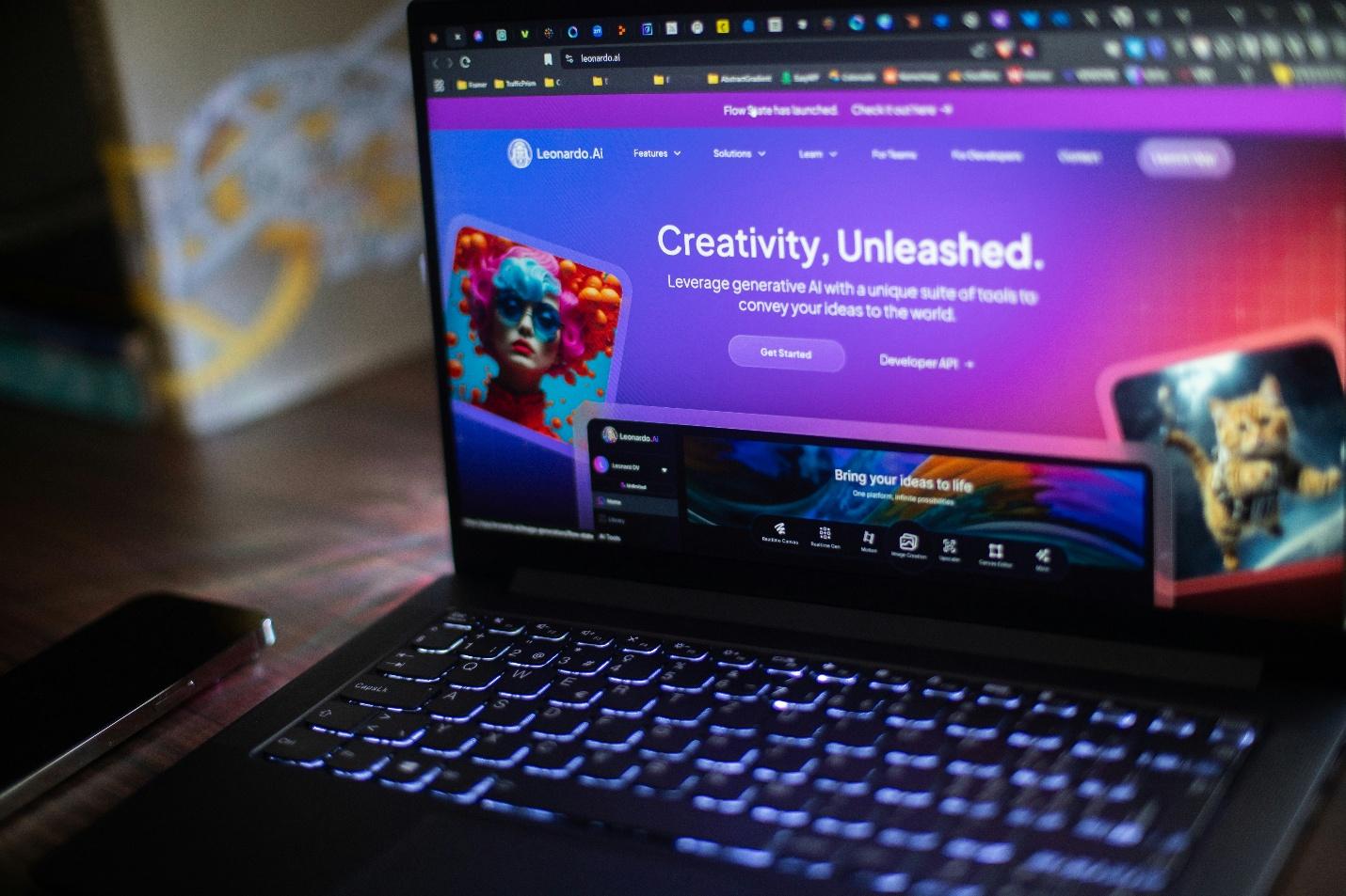 AI app opened on a laptop