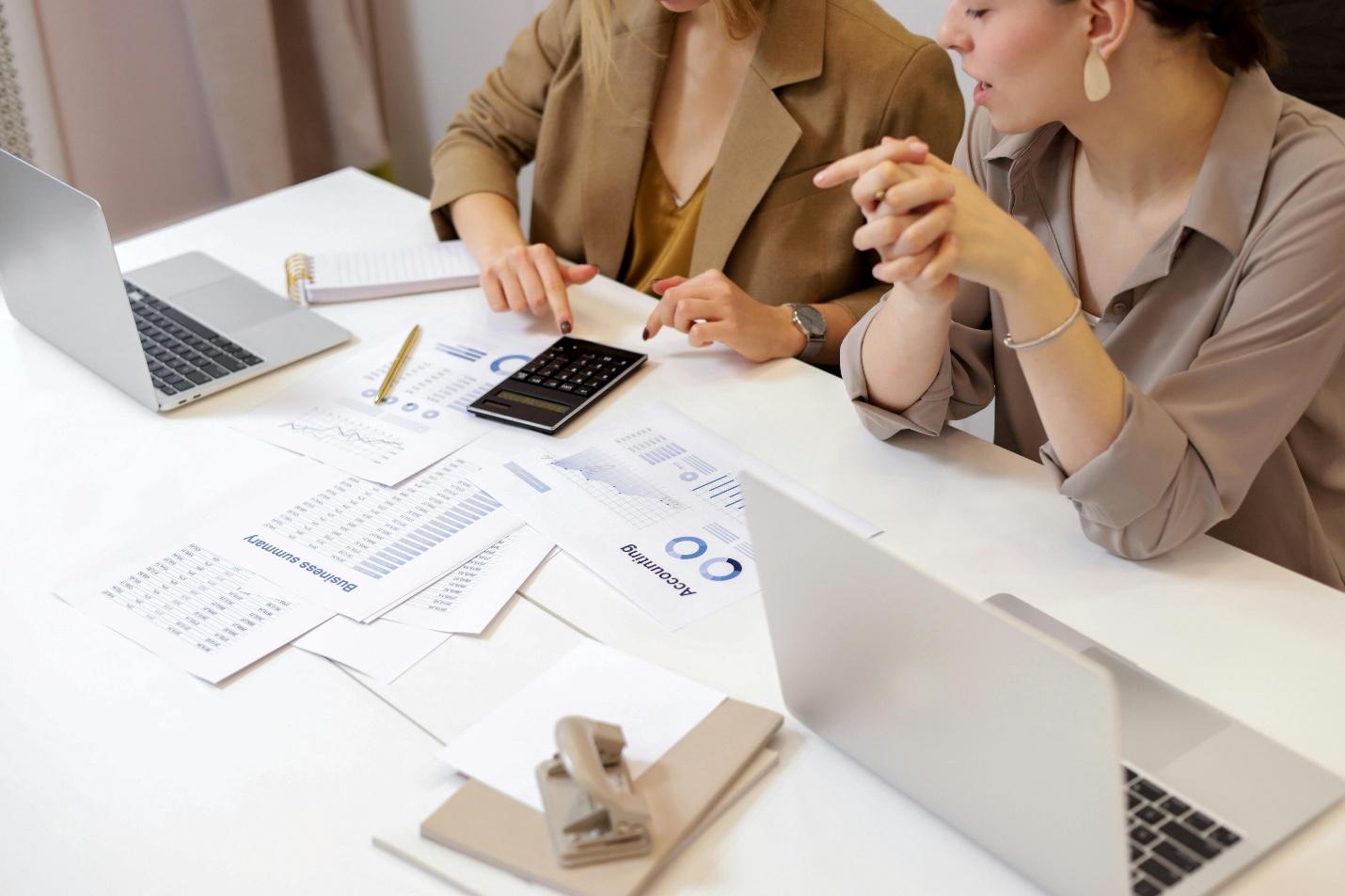 Business owners looking at branding strategy 