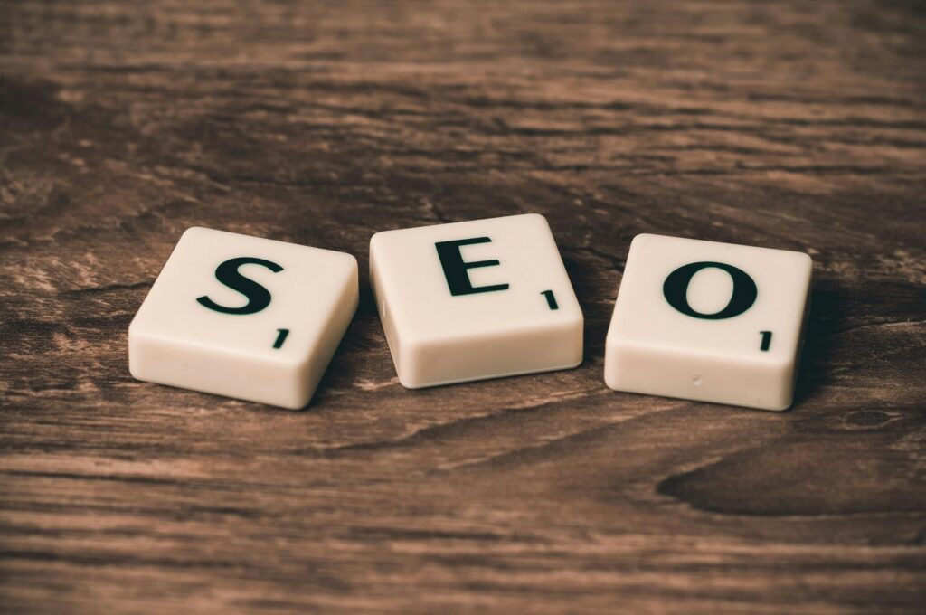 SEO written on tiles