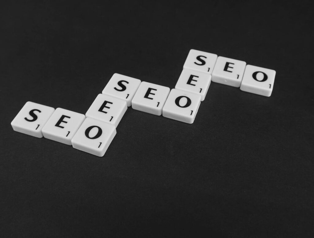 SEO written on Scrabble tiles