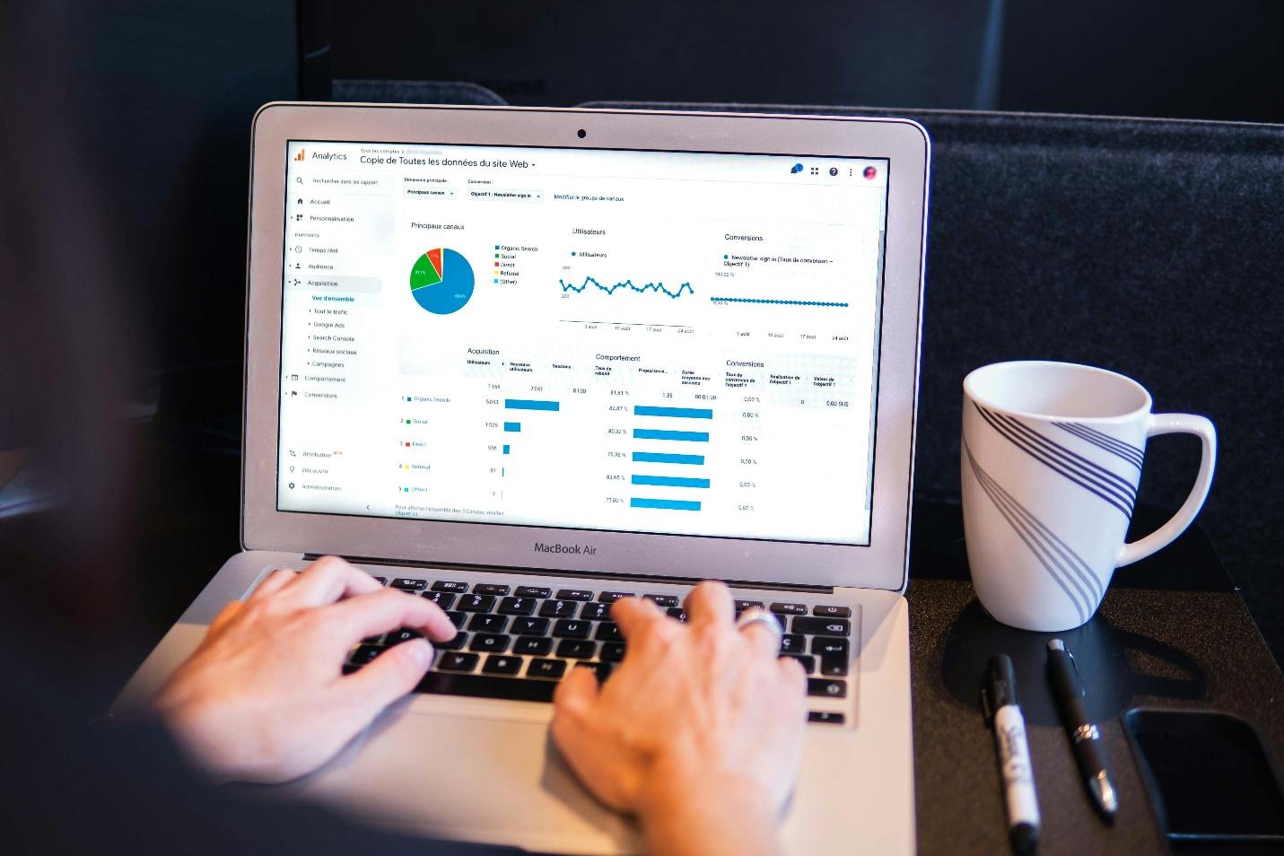 Businessman analyzing SEO strategy